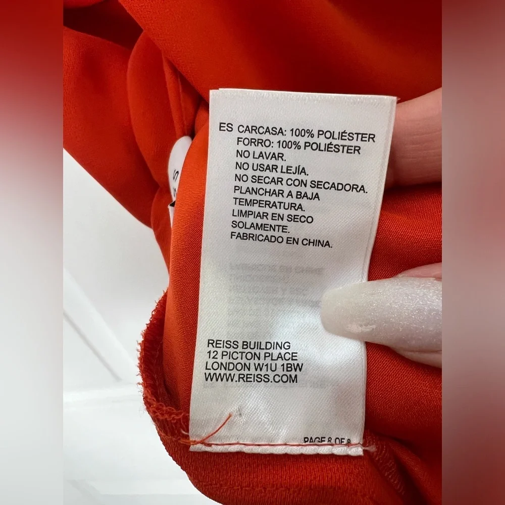 Reiss Open Back Pants Jumpsuit Orange Sz 2
